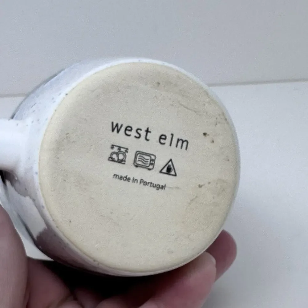 West Elm Portugal Stoneware Mug Reactive Drip Glaze Blue Black
